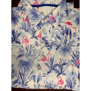 Scales Mens Performance Flamingo‎ Polo Sz L Golf Boat Club